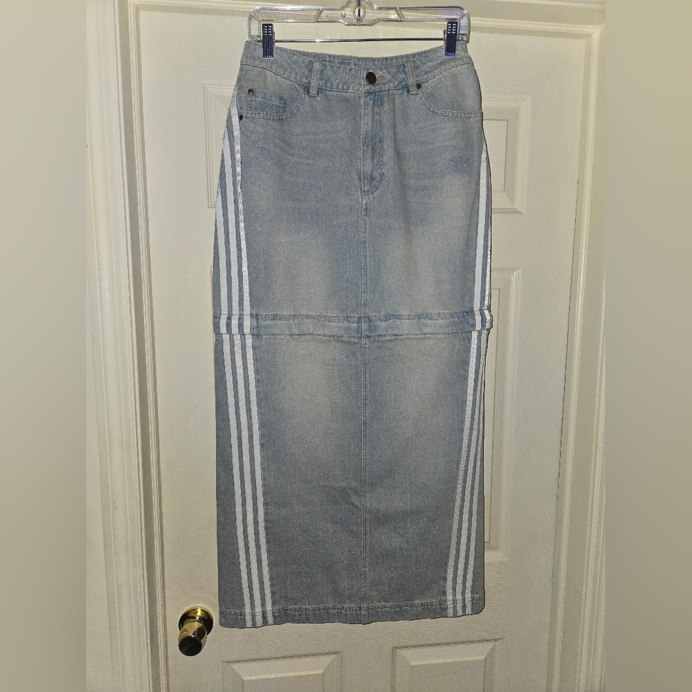 NWT Adidas Originals 2-in-1 Denim Skirt - Picture 8 of 16